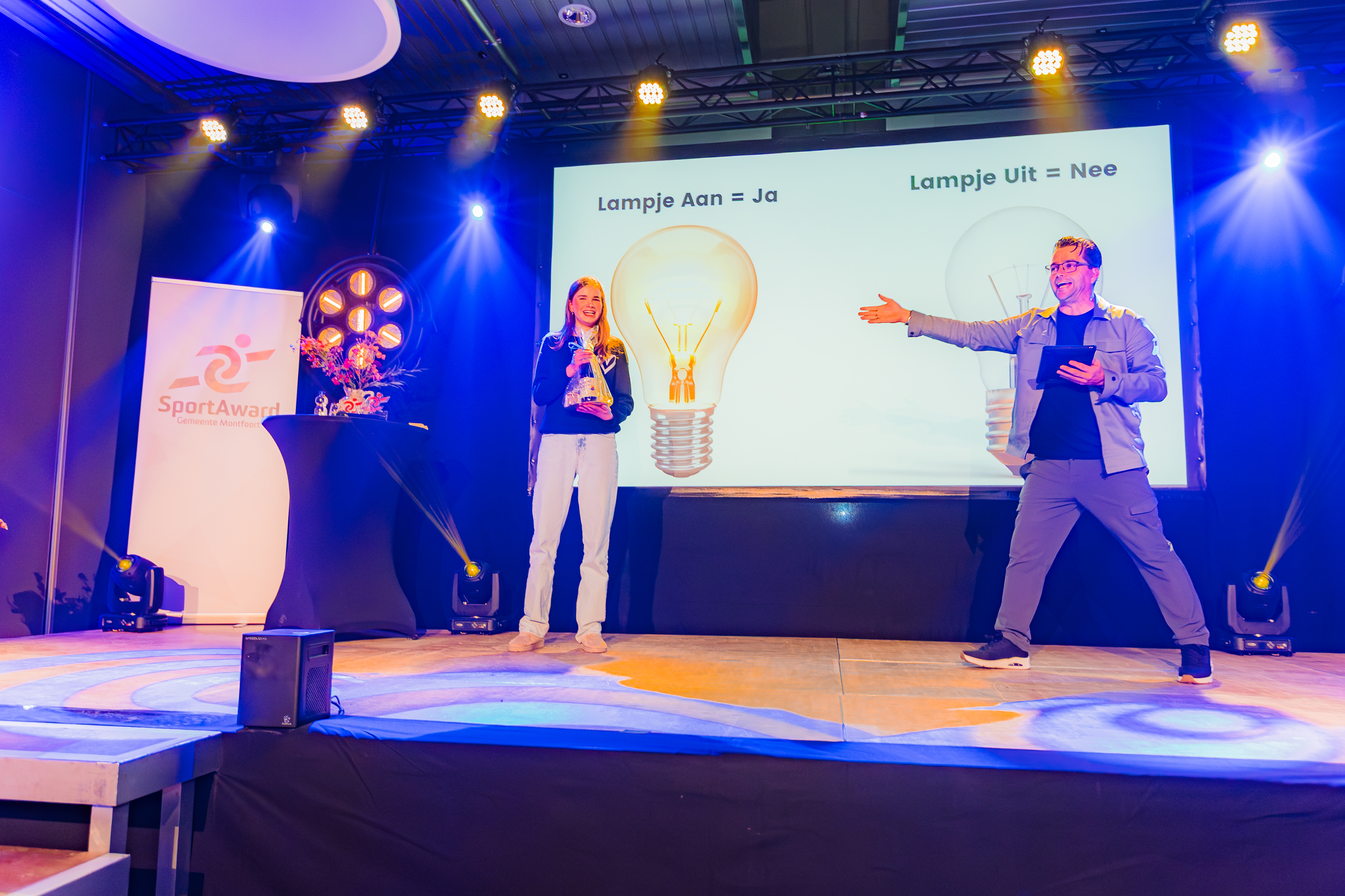 Robin op podium met Rosalie 1